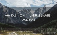 社会探讨：国产SUV精品成为话题 · 档案3664