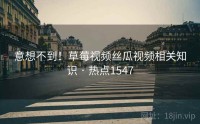 意想不到！草莓视频丝瓜视频相关知识 · 热点1547