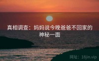 真相调查：妈妈说今晚爸爸不回家的神秘一面