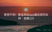 意想不到！黄金网站app最后居然反转 · 档案225