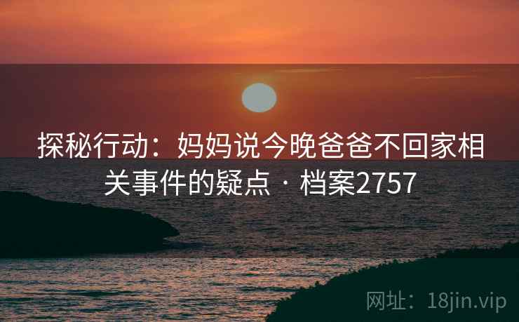 探秘行动：妈妈说今晚爸爸不回家相关事件的疑点 · 档案2757