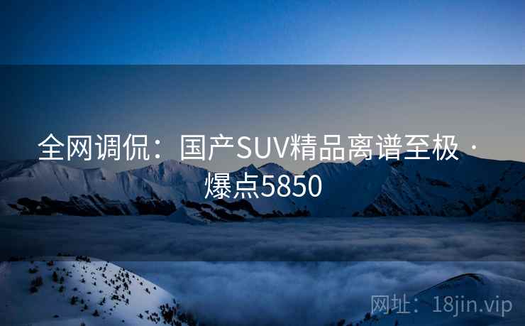 全网调侃：国产SUV精品离谱至极 · 爆点5850